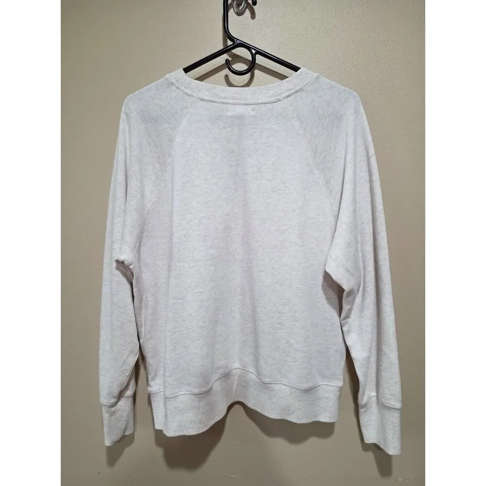 Maurices Colorblock Sweatshirt Large Neutral Pink Pastel Stripe Pullover Casual - Picture 3 of 7